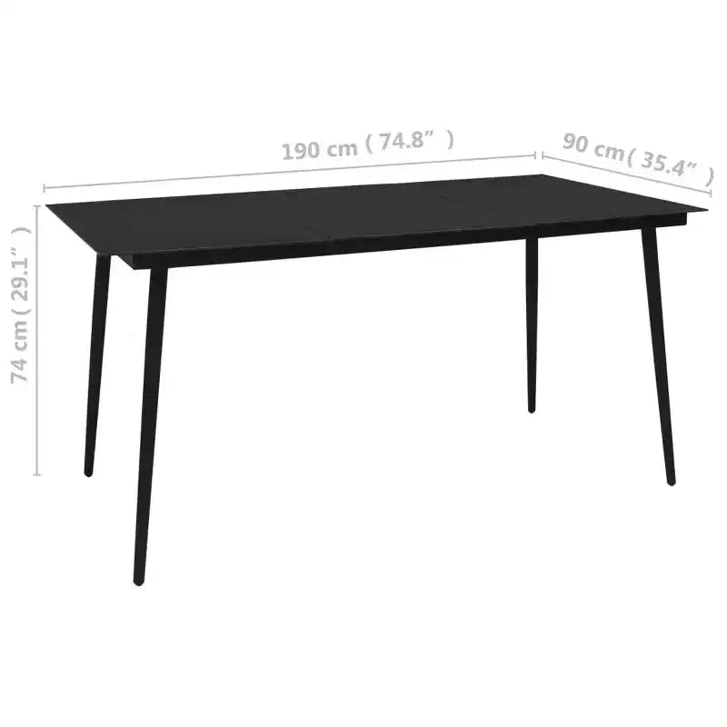 vidaXL Set da Pranzo da Giardino 7/9 Pezzi in Corda di Cotone e Acciaio Nero da Esterno per Patio