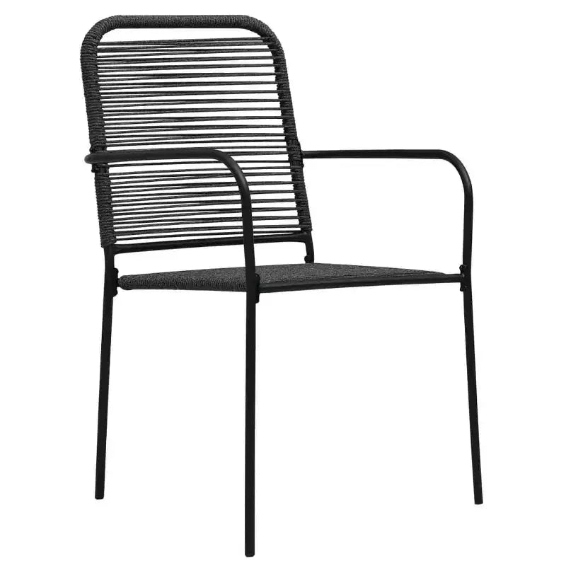 vidaXL Set da Pranzo da Giardino 7/9 Pezzi in Corda di Cotone e Acciaio Nero da Esterno per Patio