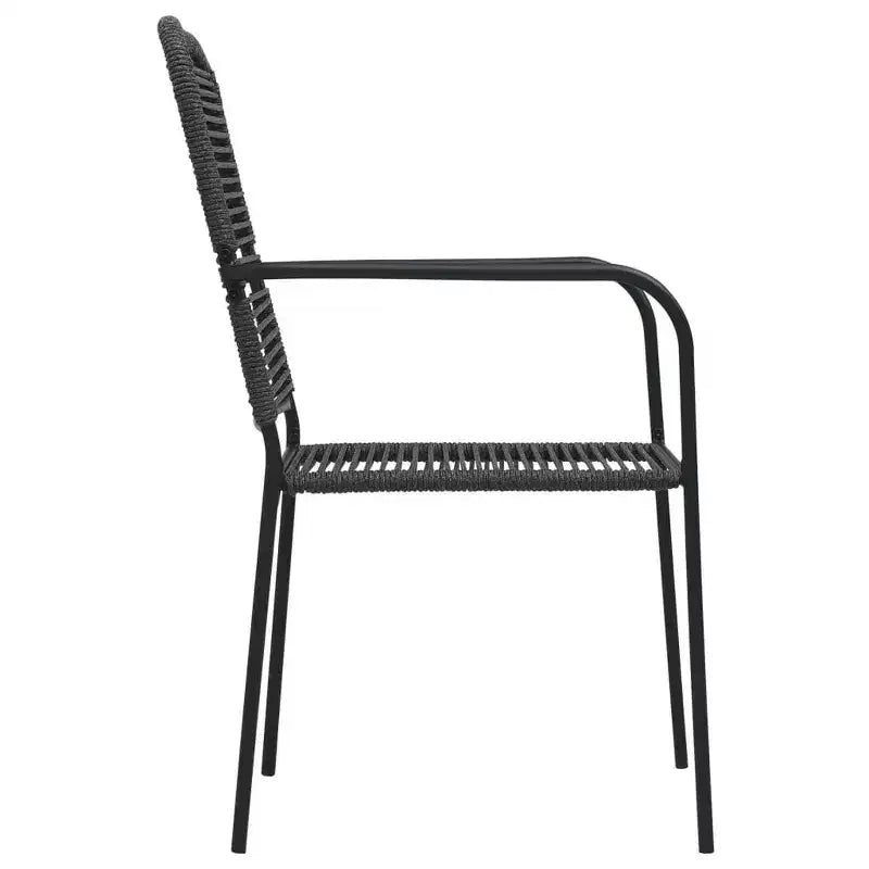 vidaXL Set da Pranzo da Giardino 7/9 Pezzi in Corda di Cotone e Acciaio Nero da Esterno per Patio