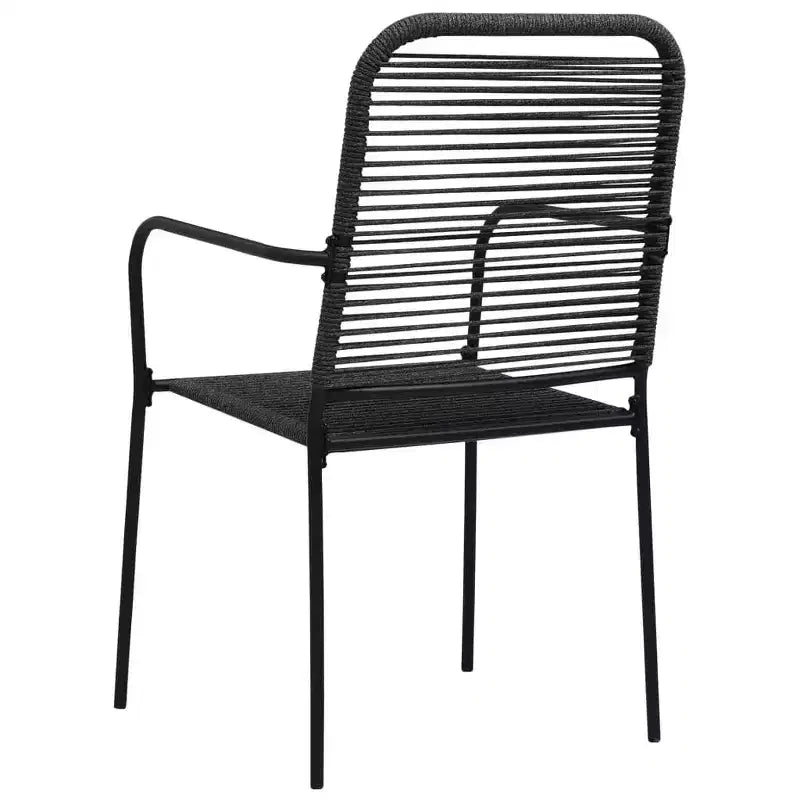 vidaXL Set da Pranzo da Giardino 7/9 Pezzi in Corda di Cotone e Acciaio Nero da Esterno per Patio