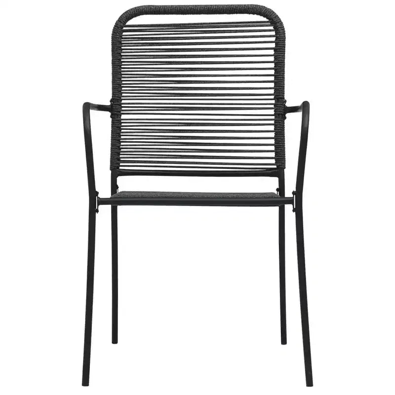 vidaXL Set da pranzo da giardino 5/7 pezzi in corda di cotone e acciaio nero per esterni