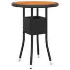 vidaXL Set da pranzo da giardino 3 pezzi - Polyrattan - Nero - Tavolo da esterno/giardino e 2 sedie con cuscini, piano del tavolo in vetro temperato