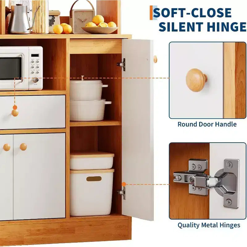 Grande mobile dispensa - Credenza indipendente con cassetti, ante e ripiano regolabile per la cucina
