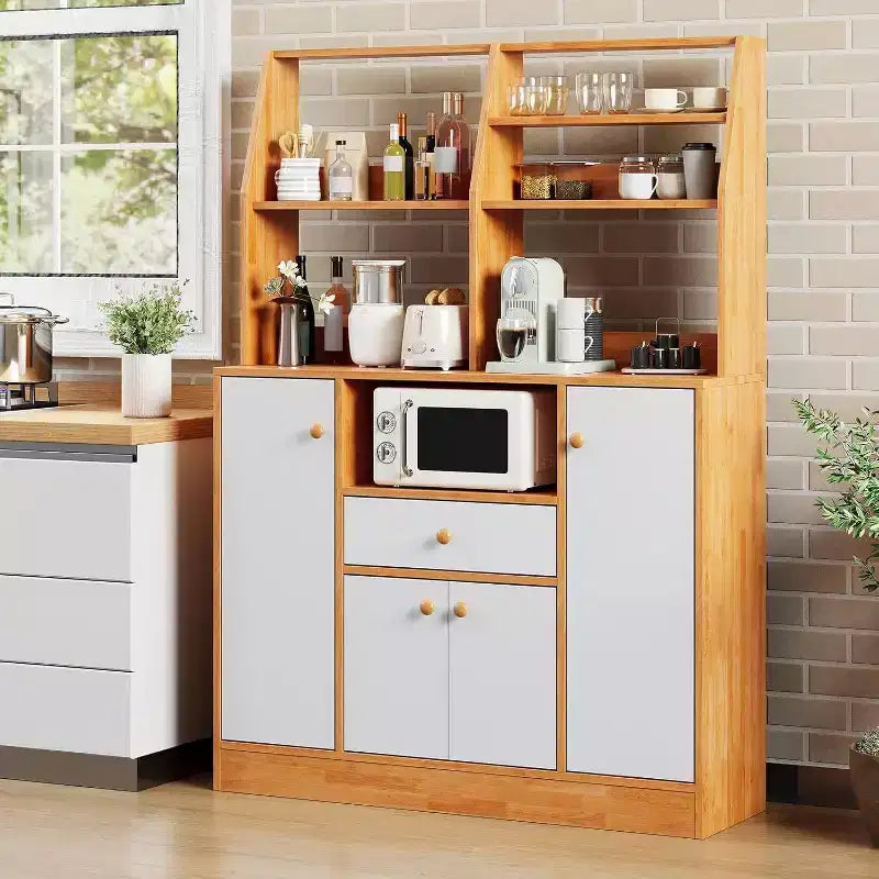 Grande mobile dispensa - Credenza indipendente con cassetti, ante e ripiano regolabile per la cucina