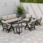 EAGLE PEAK Urban Slate Set di Mobili da Esterno Moderno da 7 Pezzi, Divano, Sedie da Patio, Tavolino da Caffè e Tavolino Laterale