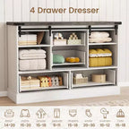 Credenza Buffet con Cassetti, Grande Mobile Contenitore Buffet con Ripiani e Ante, Stazione Caffè Bar in Stile Rustico per Cucina, Sala da Pranzo