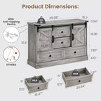 Credenza Buffet con Cassetti, Grande Mobile Contenitore Buffet con Ripiani e Ante, Stazione Caffè Bar in Stile Rustico per Cucina, Sala da Pranzo