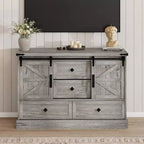 Credenza Buffet con Cassetti, Grande Mobile Contenitore Buffet con Ripiani e Ante, Stazione Caffè Bar in Stile Rustico per Cucina, Sala da Pranzo
