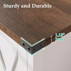 Mobiletto contenitore in stile rustico, confezione da 2, con 2 ante e ripiani regolabili, credenza/buffet per soggiorno, sala da pranzo, ingresso, Bianco+Marrone