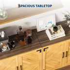 Buffet de salle à manger 80 cm, Bahut de cuisine en bois avec étagères réglables, Meuble console pour café, Armoire de rangement au sol pour salon