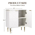 COZONY Madia 34.5, Mobile Contenitore con 2 Ante Decorative a Rilievo, Credenza Moderna per Cucina, Sala da Pranzo e Salotto