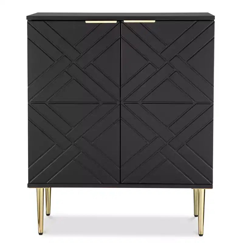 COZONY 34.5 Sideboard Storage Cabinet with 2 Decorative Embossed Pattern Doors, Modern Accent Buffet Cabinet for Kitchen, Dining & Living Room