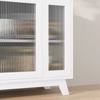 COZONY 36 Credenza a Buffet con Anta in Vetro Scanalato, Ripiano Regolabile, Mobile Contenitore Moderno per Caffè per Cucina Sala da Pranzo