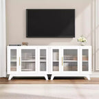 COZONY 36 Credenza a Buffet con Anta in Vetro Scanalato, Ripiano Regolabile, Mobile Contenitore Moderno per Caffè per Cucina Sala da Pranzo