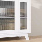COZONY 36 Credenza a Buffet con Anta in Vetro Scanalato, Ripiano Regolabile, Mobile Contenitore Moderno per Caffè per Cucina Sala da Pranzo