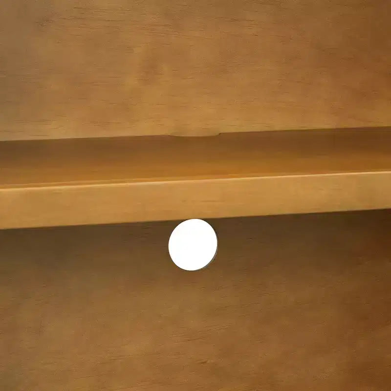 Hostack Credenza a 4 ante con ante in vetro, grande credenza contenitore con ripiani regolabili per cucina e sala da pranzo, pino antico