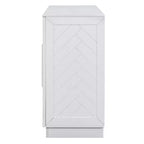 Hostack Credenza con Buffet e Mobile Contenitore, Ripiani Regolabili e Maniglie Argentate per Sala da Pranzo, Bianco