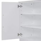 Hostack Credenza con Buffet e Mobile Contenitore, Ripiani Regolabili e Maniglie Argentate per Sala da Pranzo, Bianco