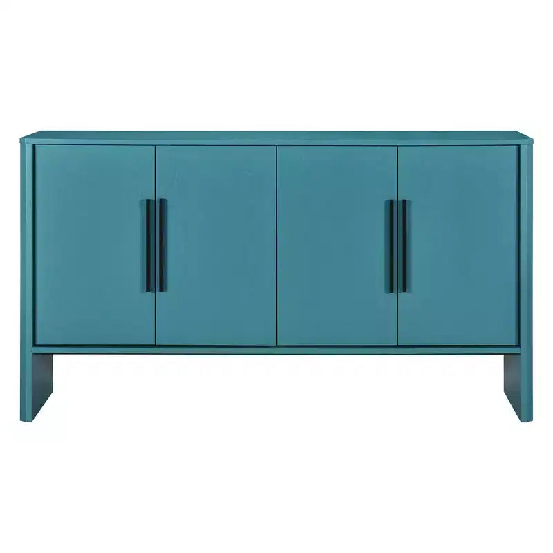 MAYEERTY Bahut buffet avec rangement, étagères réglables et longues poignées, placard 4 portes en bois pour cuisine, salon