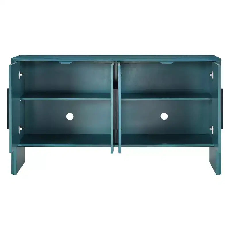 MAYEERTY Bahut buffet avec rangement, étagères réglables et longues poignées, placard 4 portes en bois pour cuisine, salon