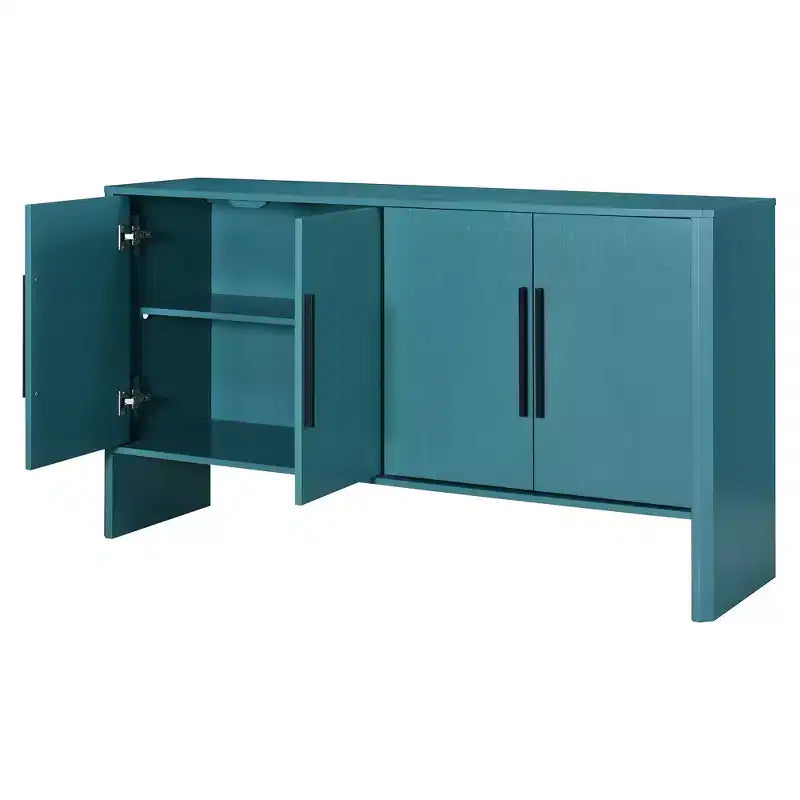 MAYEERTY Bahut buffet avec rangement, étagères réglables et longues poignées, placard 4 portes en bois pour cuisine, salon