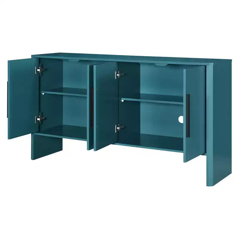 MAYEERTY Bahut buffet avec rangement, étagères réglables et longues poignées, placard 4 portes en bois pour cuisine, salon