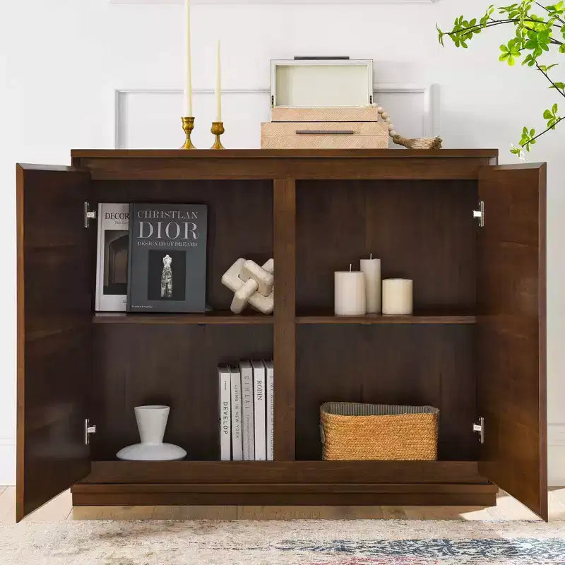 Credenza MAYEERTY Walmut Buffet con 2 fori per cavi per corridoio sala da pranzo