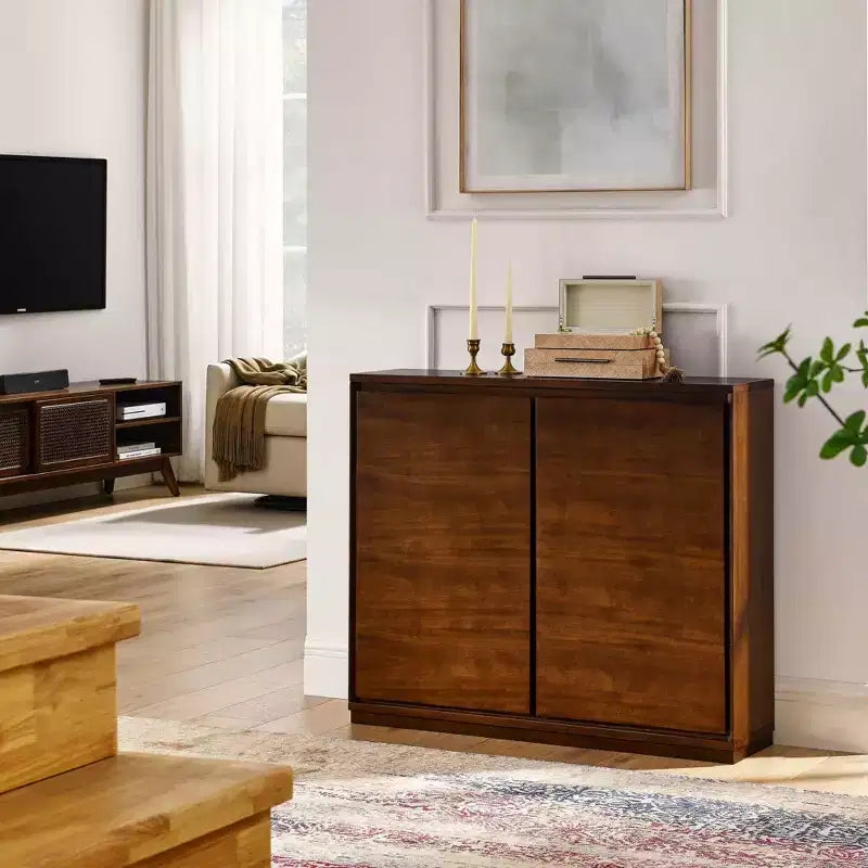 Credenza MAYEERTY Walmut Buffet con 2 fori per cavi per corridoio sala da pranzo