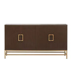 Mobile credenza Okak con maniglie in metallo, buffet con 4 ante e ripiani regolabili, mobile per cucina, soggiorno, sala da pranzo