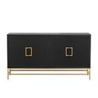 Mobile credenza Okak con maniglie in metallo, buffet con 4 ante e ripiani regolabili, mobile per cucina, soggiorno, sala da pranzo