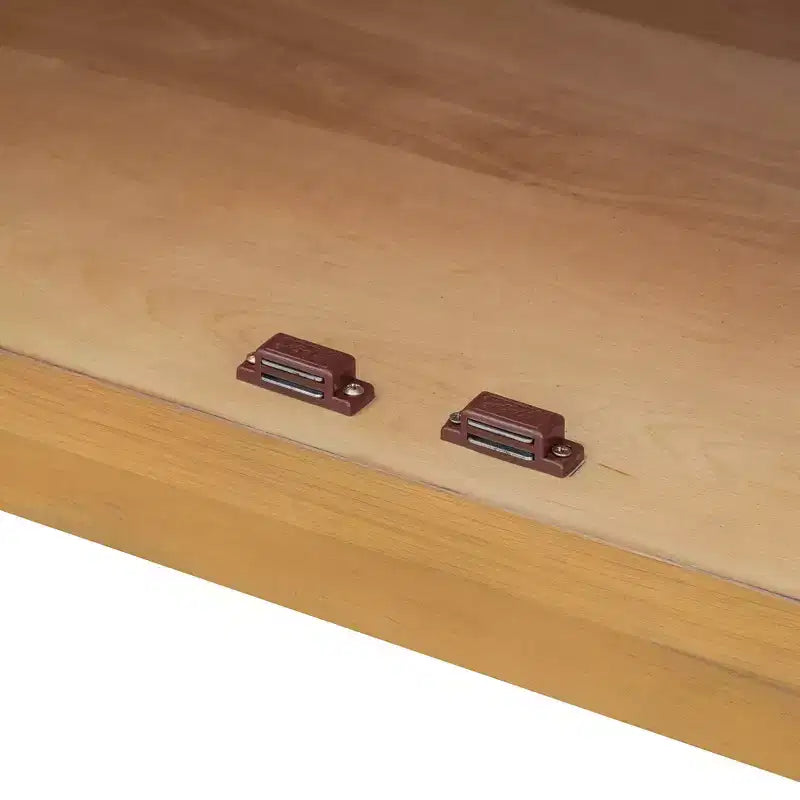 Bahut buffet 4 portes Luxystar avec grand rangement, portes en verre et étagères réglables pour salle à manger et salon, bois naturel