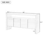 Mobile buffet moderno Luxystar con 4 ante e consolle con ripiano aperto, naturale