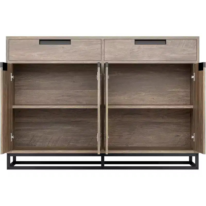COZONY 55 Buffet enfilade, Grand meuble de rangement de cuisine avec 2 tiroirs et 4 portes, Table de bar à café pour salle à manger