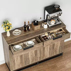 COZONY 55 Mobile Credenza Buffet, Grande Armadio da Cucina con 2 Cassetti e 4 Ante, Tavolino da Caffè per Sala da Pranzo