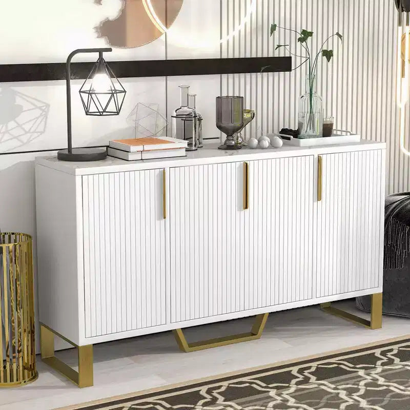 Buffet de salle à manger moderne GDFStudio Gracie 60 avec étagères réglables et portes