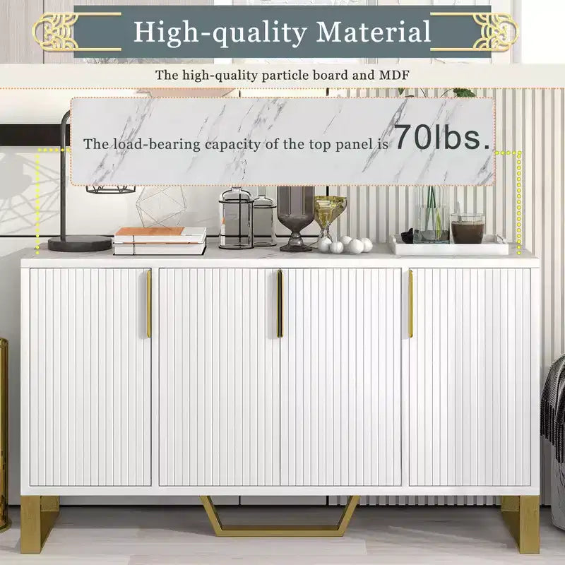 Buffet de salle à manger moderne GDFStudio Gracie 60 avec étagères réglables et portes