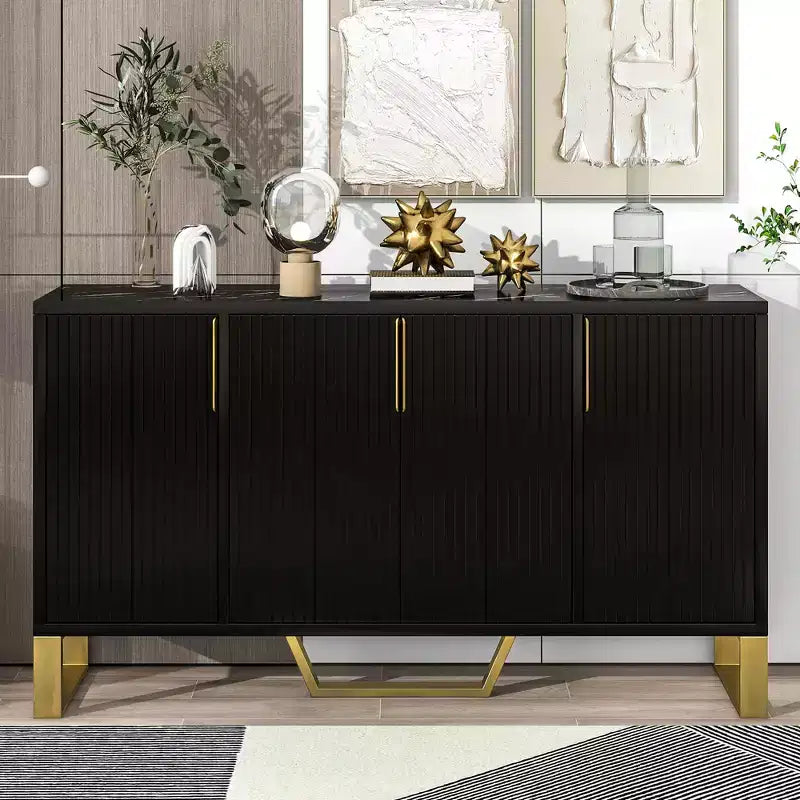 GDFStudio Gracie 60 Modern Sideboard Buffet Cabinet with Adjustable Shelves and Doors
