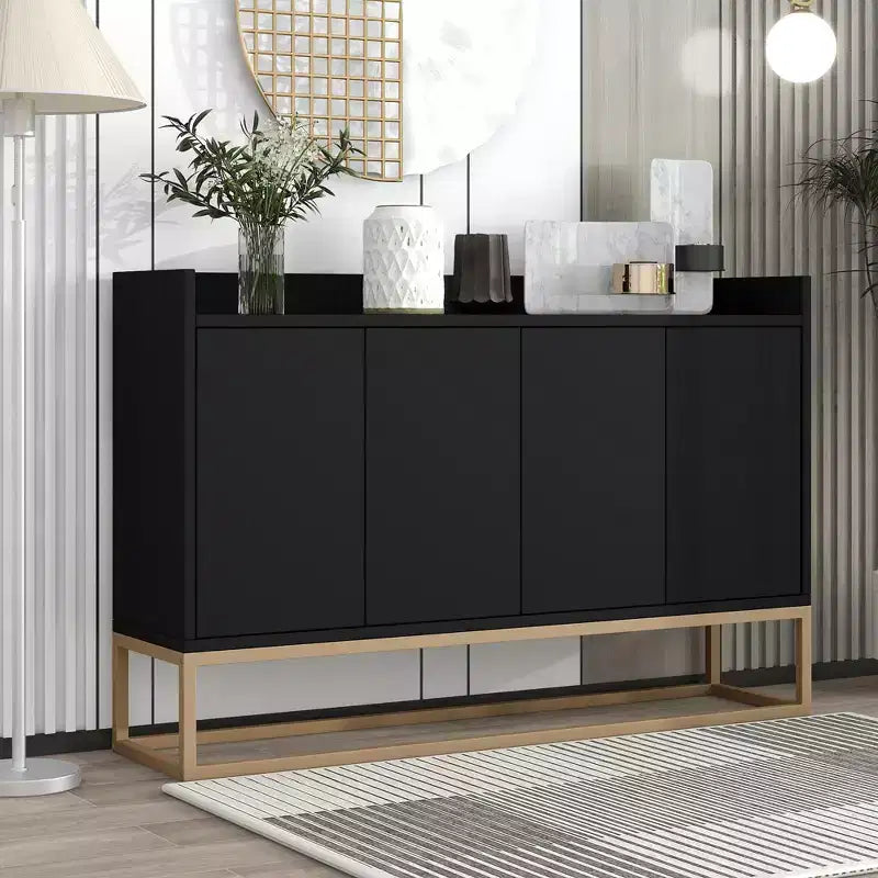 GDFStudio Truda Credenza/Mobile Buffet Moderno da 120 cm con Ripiani Regolabili e Gambe in Metallo Dorato