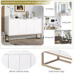 GDFStudio Truda Credenza/Mobile Buffet Moderno da 120 cm con Ripiani Regolabili e Gambe in Metallo Dorato