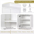 GDFStudio Truda Credenza/Mobile Buffet Moderno da 120 cm con Ripiani Regolabili e Gambe in Metallo Dorato