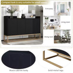 GDFStudio Truda Credenza/Mobile Buffet Moderno da 120 cm con Ripiani Regolabili e Gambe in Metallo Dorato