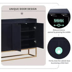 GDFStudio Truda Credenza/Mobile Buffet Moderno da 120 cm con Ripiani Regolabili e Gambe in Metallo Dorato