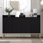 GDFStudio Truda 47.2'' Modern Sideboard Buffet Cabinet with Adjustable Shelves and Gold Metal Legs