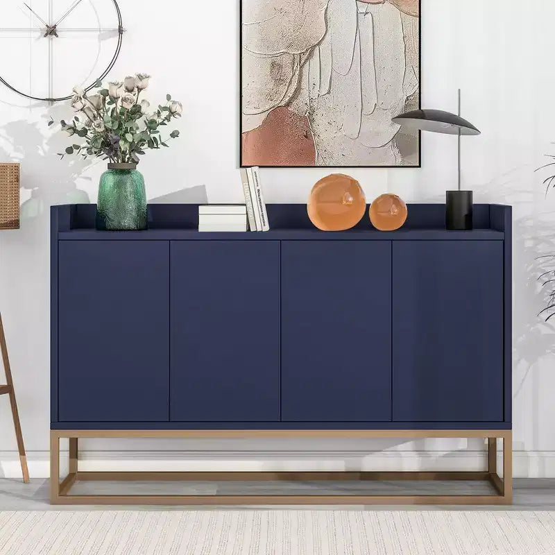 GDFStudio Truda Credenza/Mobile Buffet Moderno da 120 cm con Ripiani Regolabili e Gambe in Metallo Dorato
