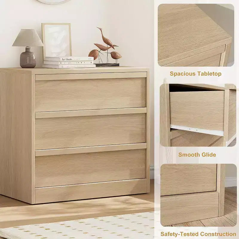 Comò a 4 Cassetti per Camera da Letto, Cassettiera Moderna Semplice, Cassettiera in Legno con Cassetti Profondi per Soggiorno, Corridoio, Ingresso
