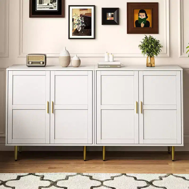 Meuble de rangement 2 portes Heynemo, Buffet bas moderne en bois avec étagères réglables, Armoire de buffet autoportante pour salon, chambre à coucher