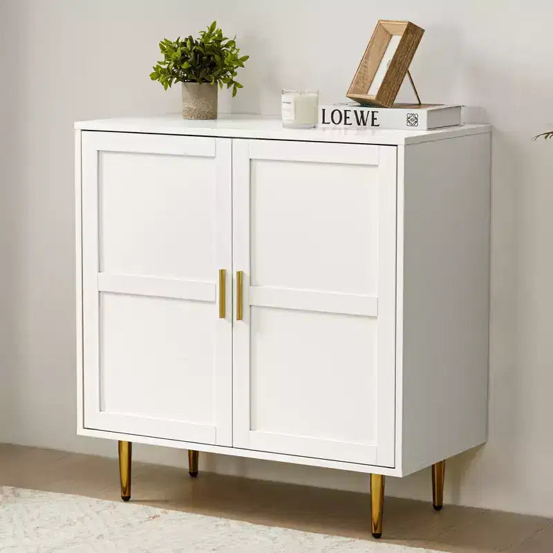 Meuble de rangement 2 portes Heynemo, Buffet bas moderne en bois avec étagères réglables, Armoire de buffet autoportante pour salon, chambre à coucher