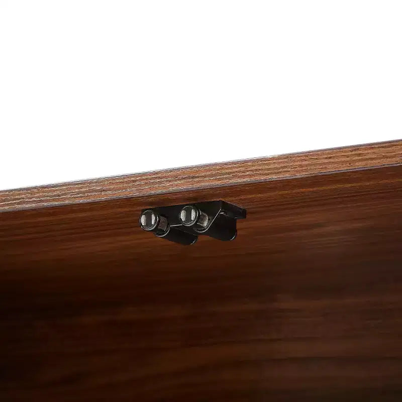Homy Casa Madia Moderna Scanalata a 4 Ante, Mobile Contenitore con Ripiani Regolabili, Noce