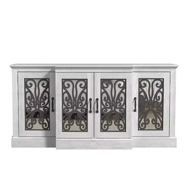 Credenza larga Galano Calidia a 4 ante - Quercia grigia polverosa