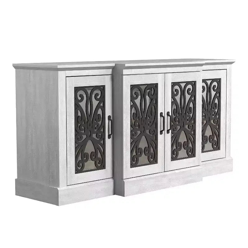 Credenza larga Galano Calidia a 4 ante - Quercia grigia polverosa